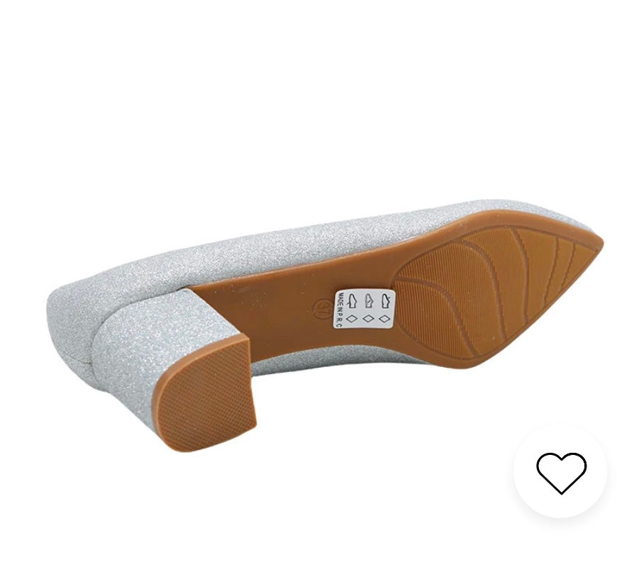 Square heel pumps - Silver