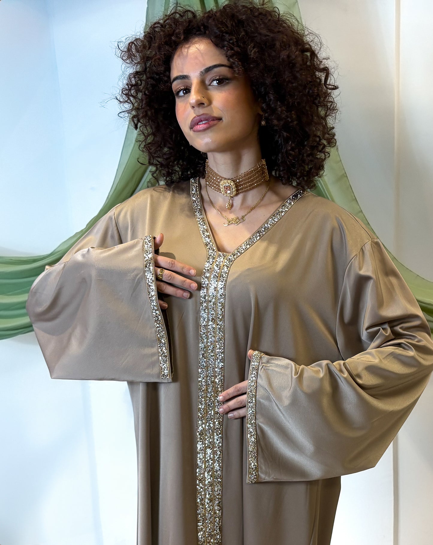 Dress  - Taupe/gold
