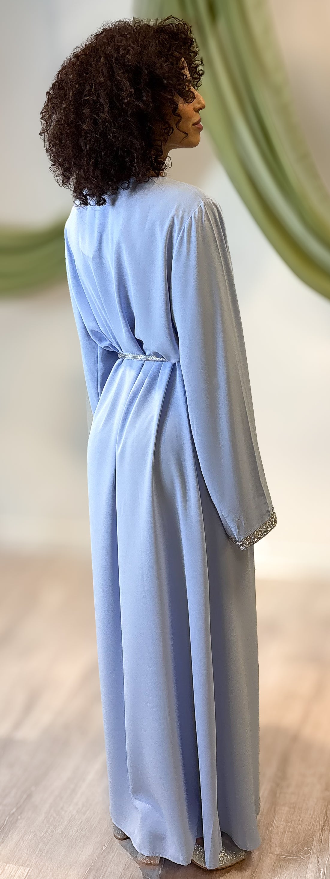 Dress with rope belt - Blue/silver