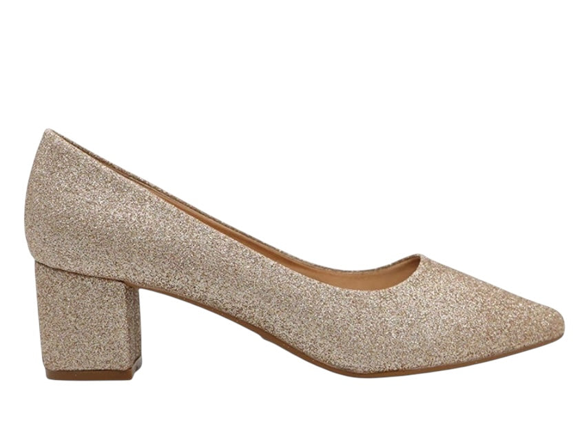 Square heel pumps - Champagne