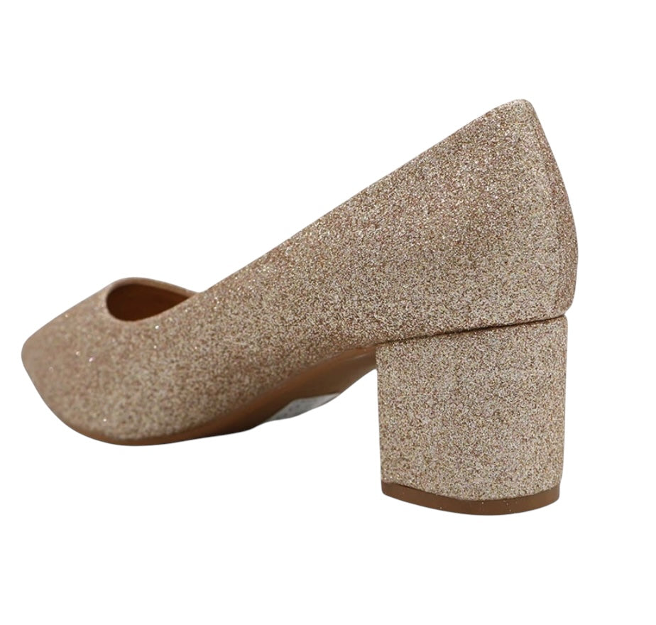 Square heel pumps - Champagne