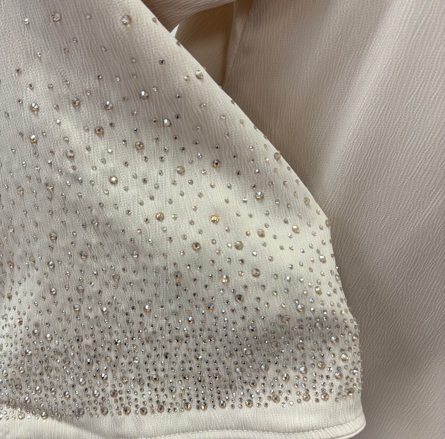 Dress with stones on sleeves - beige/yellow
