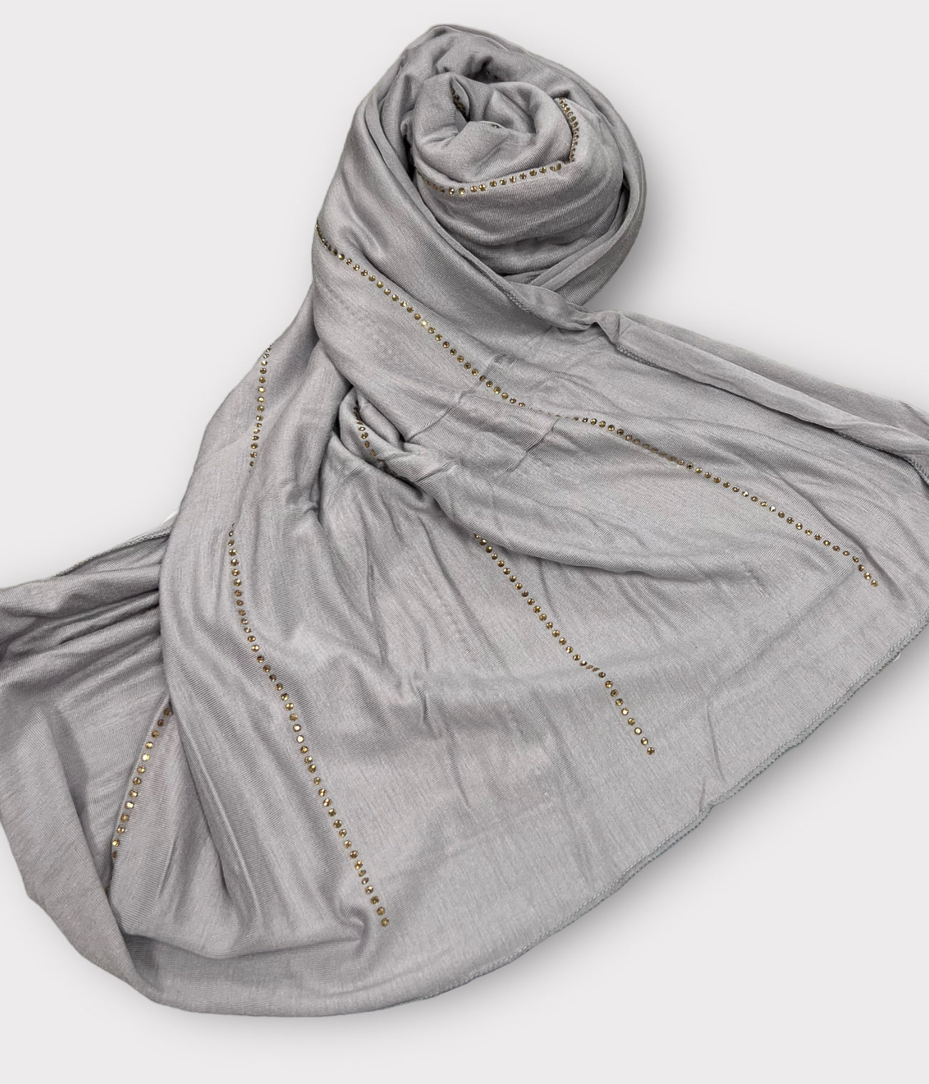 Jersey scarf with stones - Grey