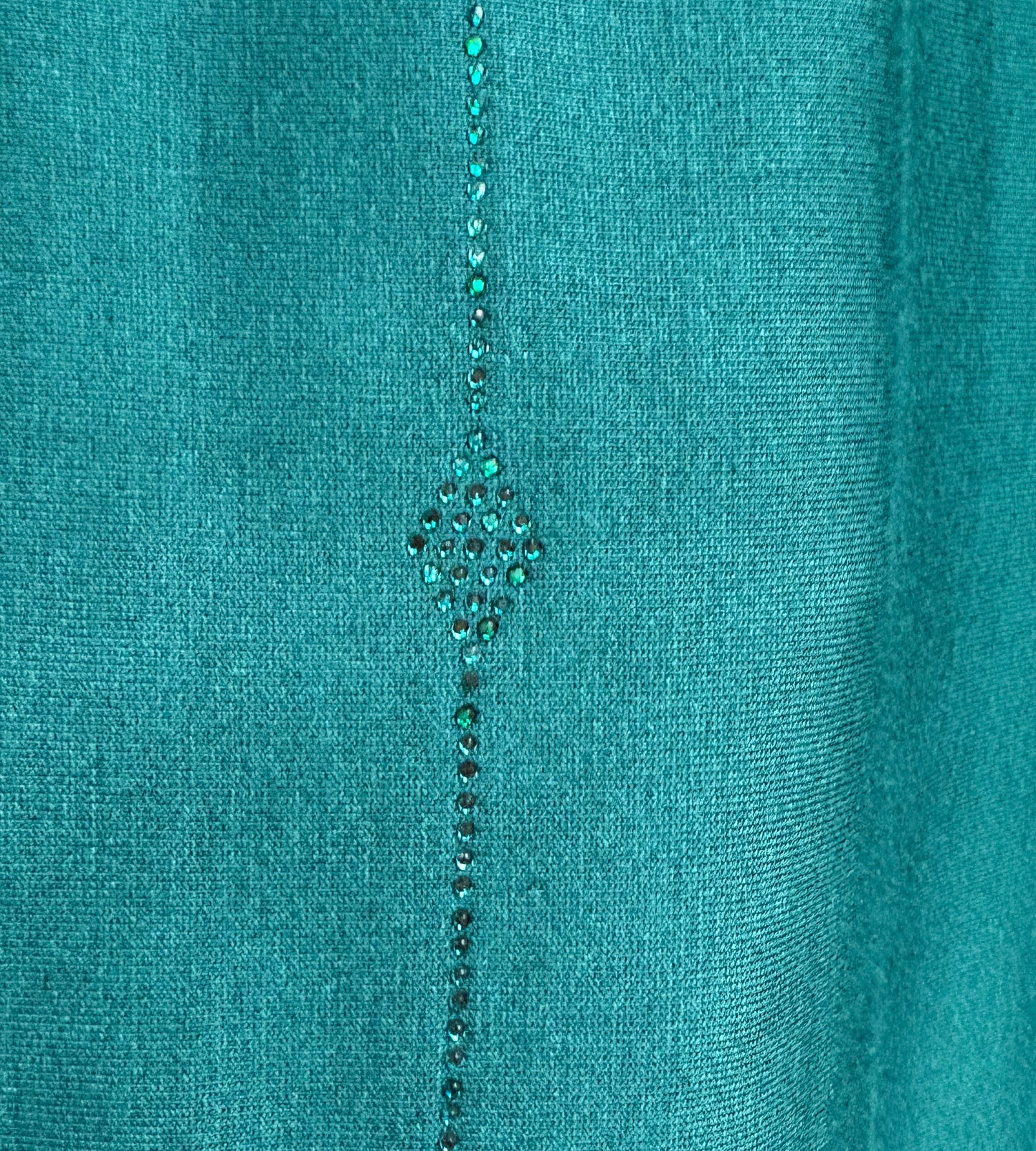 Jersey scarf with stones and ruffels - Dark green