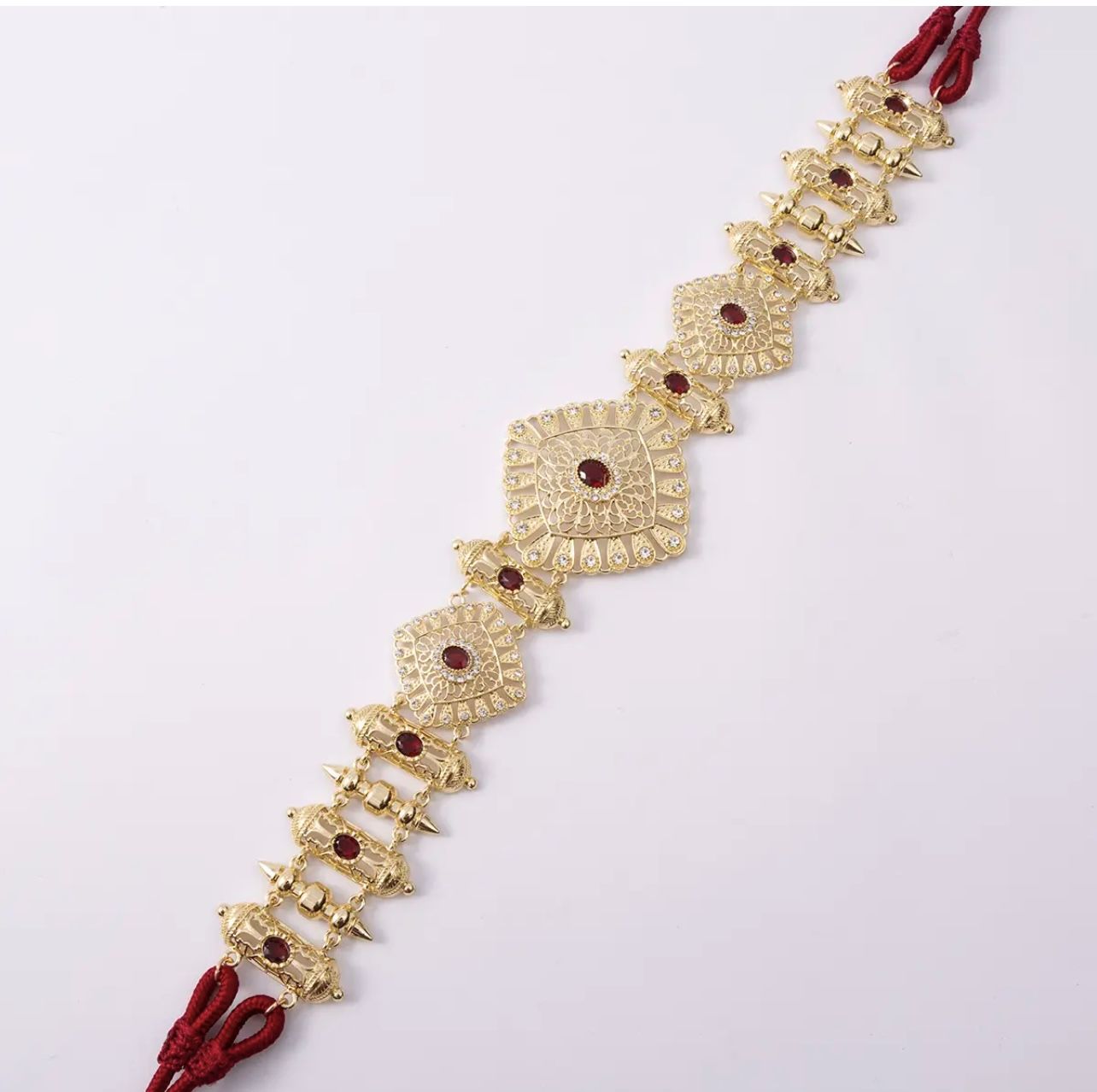 Moroccan rope belt - Red/gold