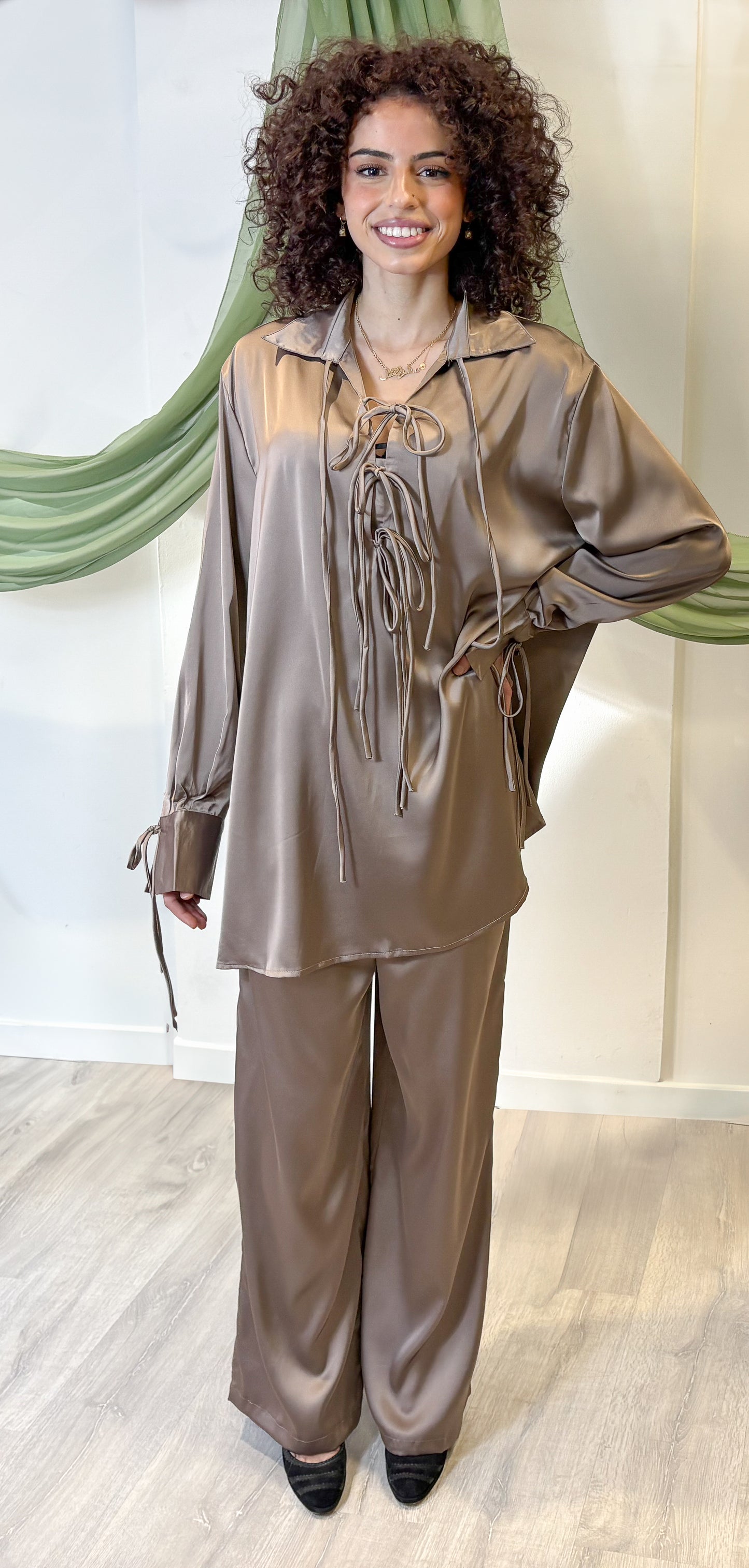 Satin set - Taupe
