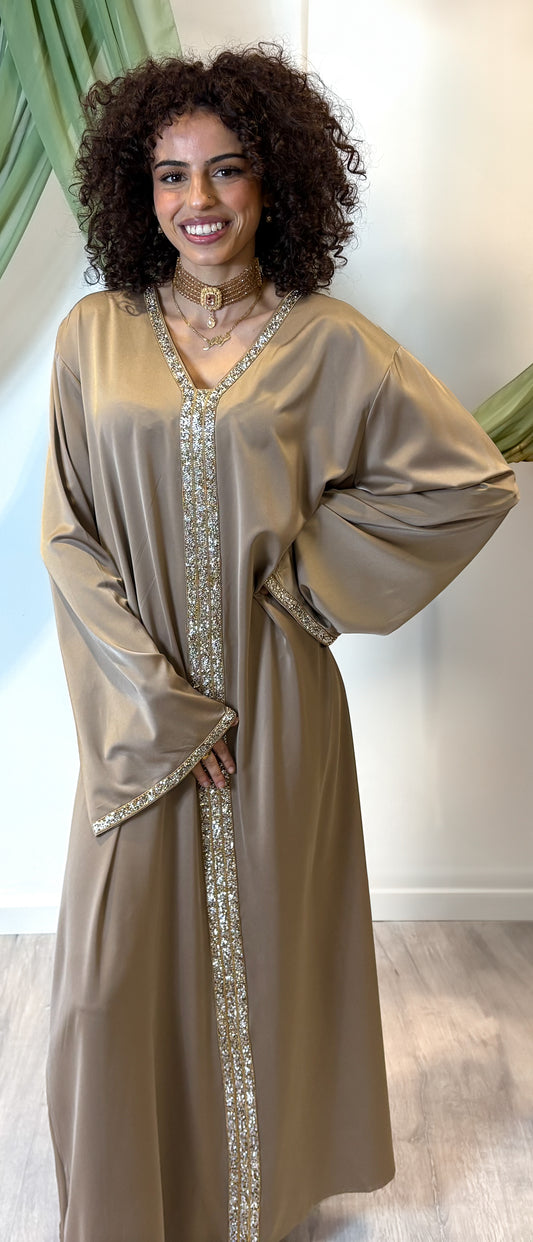 Dress  - Taupe/gold