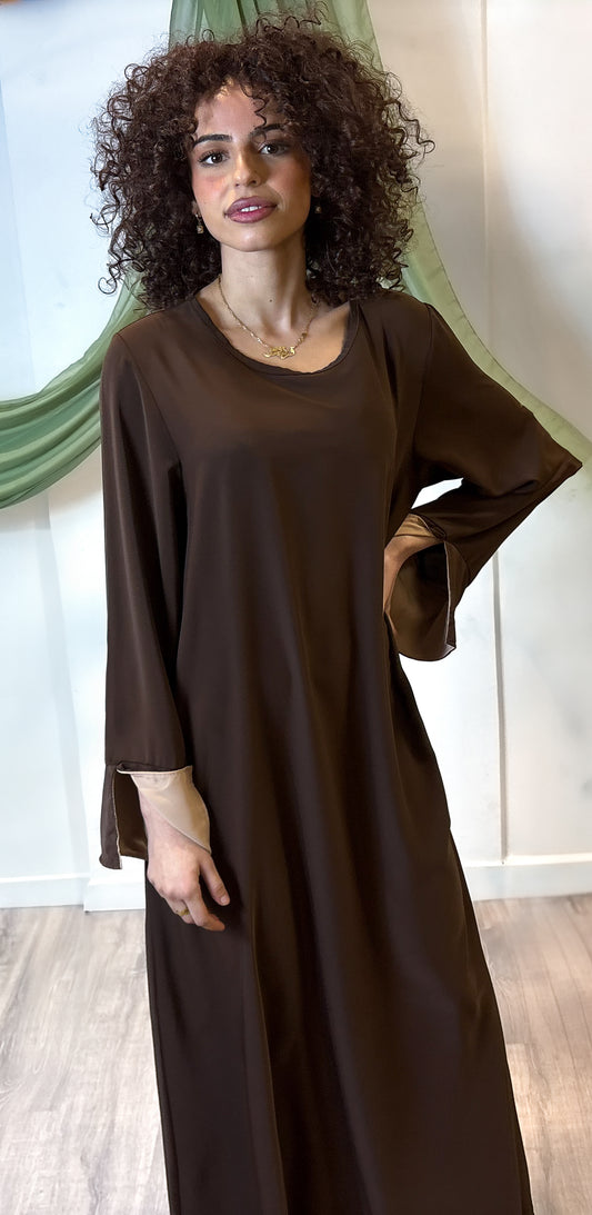 Abaya Medina silk - Brown