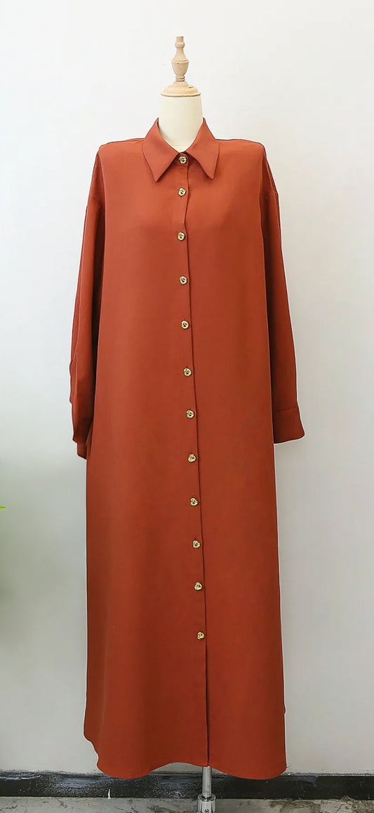 Blouse dress - Rusty red