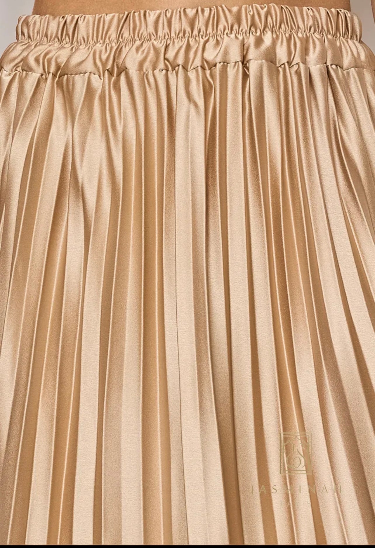 Satin plisse skirt