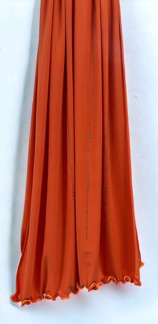 Orangje Premium scarf with stones and ruffled