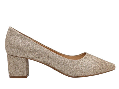 Square heel pumps - Champagne