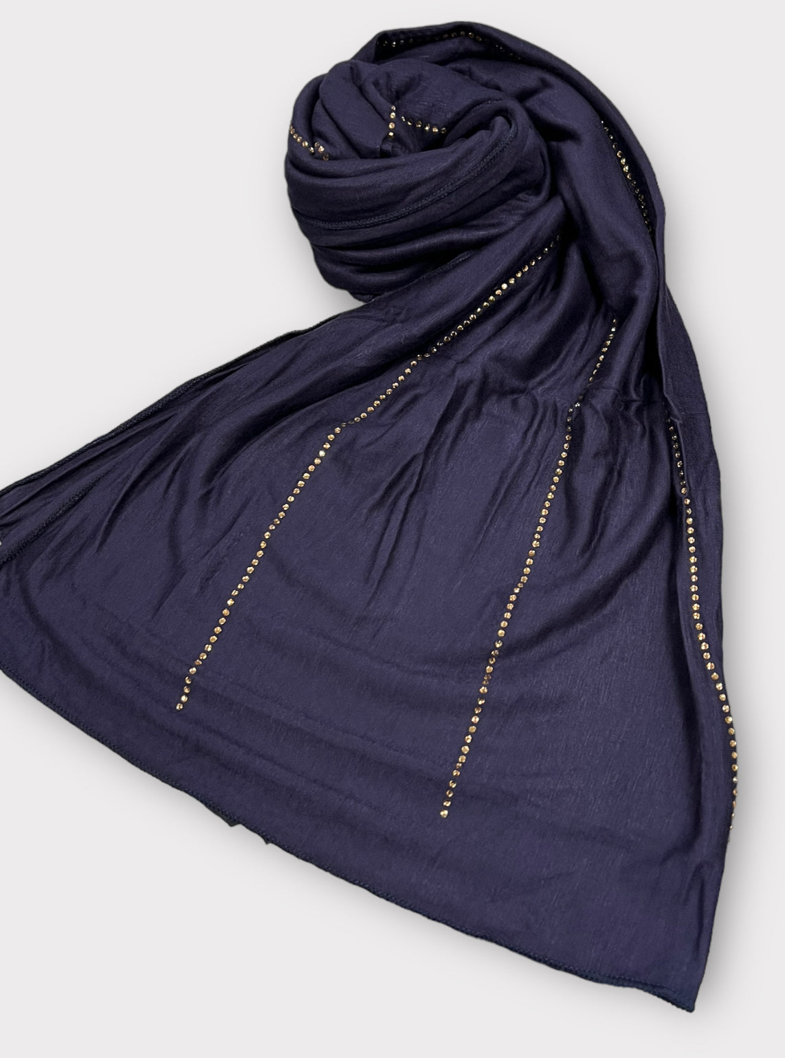 Jersey scarf with stones - Blue