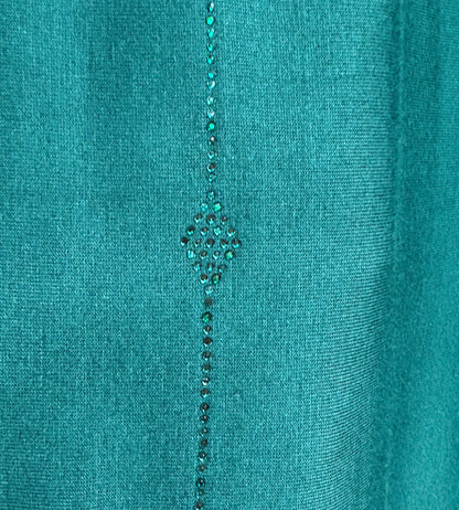 Jersey scarf with stones and ruffels - Dark green