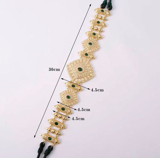 Moroccan rope belt - Green/gold
