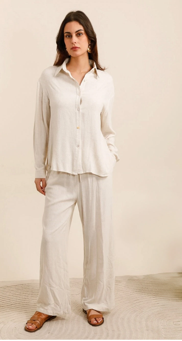 Beige linen set