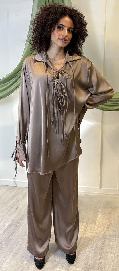 Satin set - Taupe
