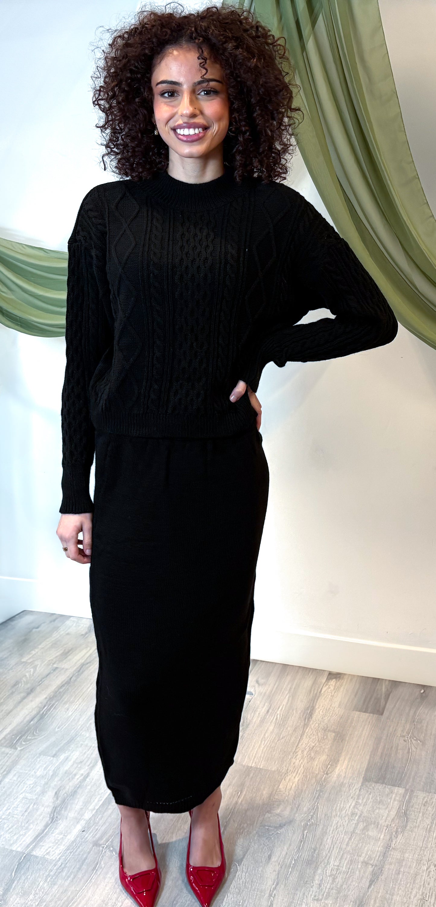 Tricot set with skirt
