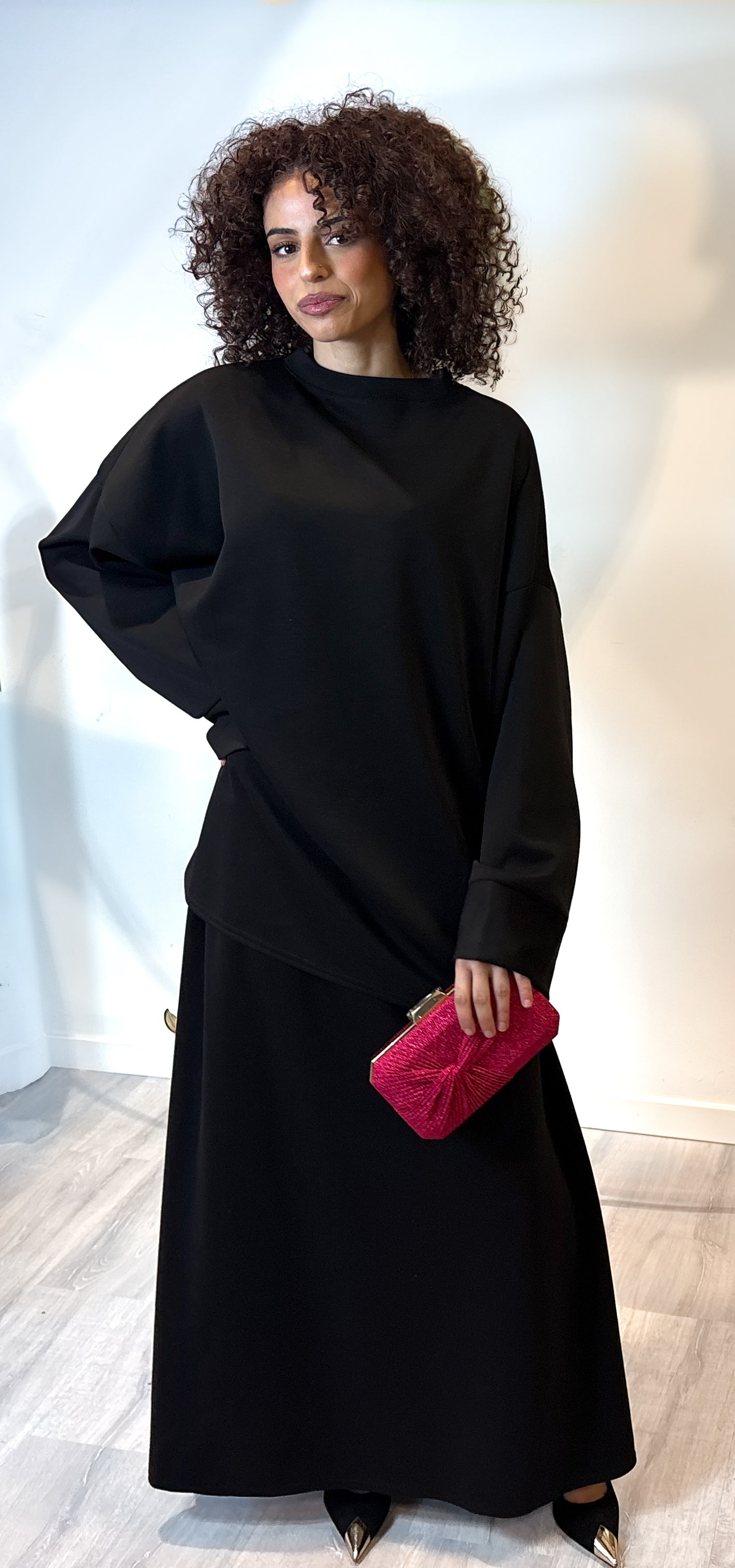 Set Top and skirt - black